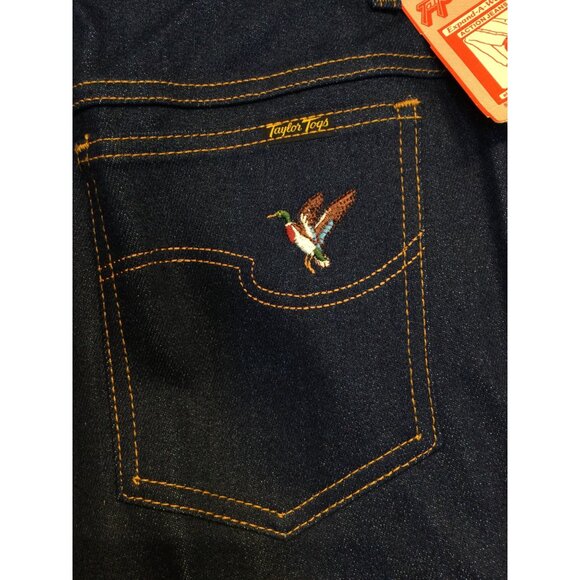 NWT Vintage Taylor Togs Expand-A-Waist Misses 12 Denim Jeans Embroidered Duck - Picture 2 of 11